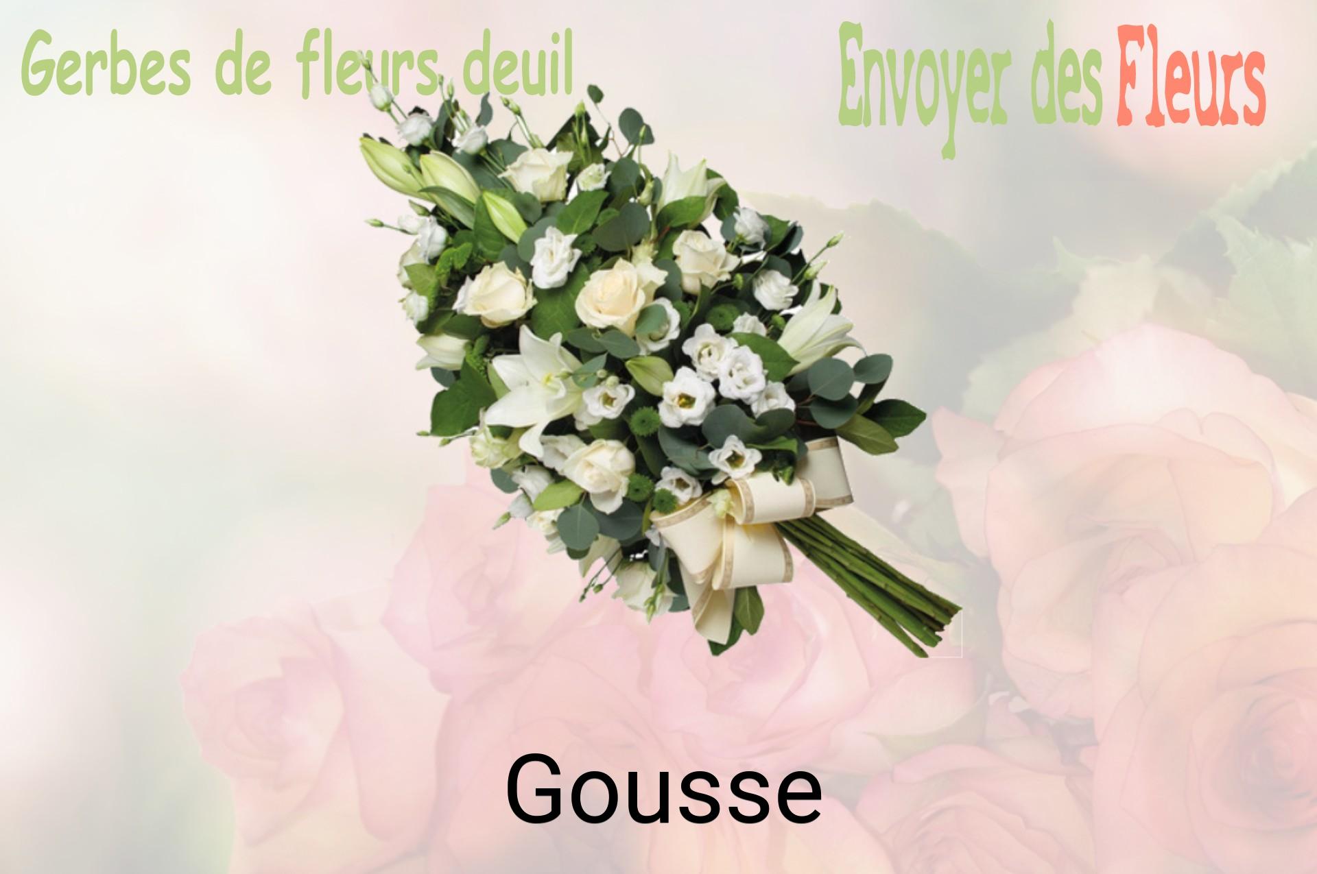 Gerbe de fleurs de deuil livrée à Gousse